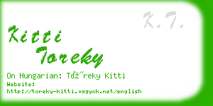 kitti toreky business card